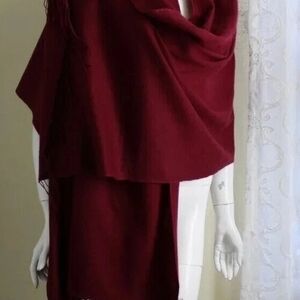 NWT Bajra Pashmina Silk Shawl | Handwoven in Nepal | Burgundy Merlot Wrap